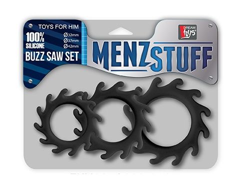 Набор из 3 эрекционных колец MENZSTUFF BUZZ SAW COCK RING SET - Dream Toys - в Санкт-Петербурге купить с доставкой