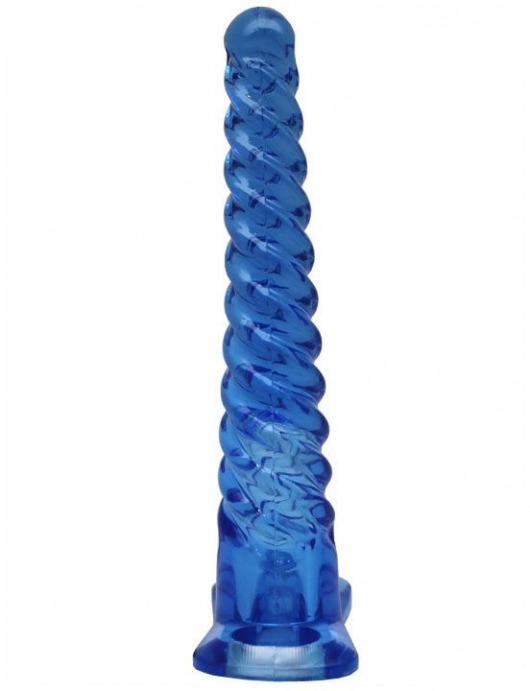Синий спиралевидный анальный конус - 17 см. - Eroticon