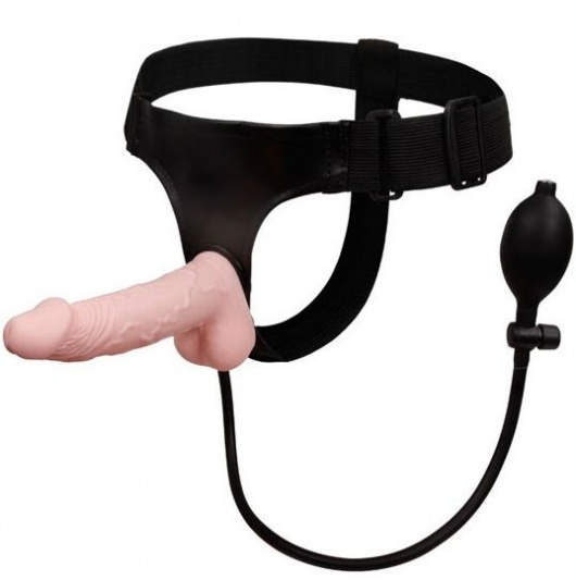 Телесный страпон с грушей First Help - 17,2 см. - Eroticon - купить с доставкой в Санкт-Петербурге