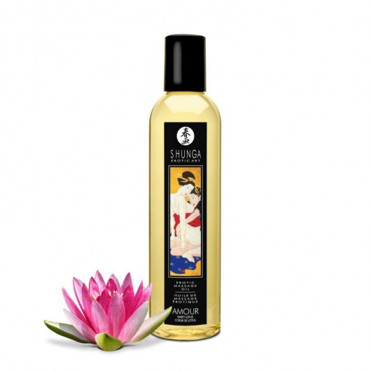 Массажное масло с ароматом цветков лотоса Amour Sweet Lotus - 250 мл. - Shunga - купить с доставкой в Санкт-Петербурге