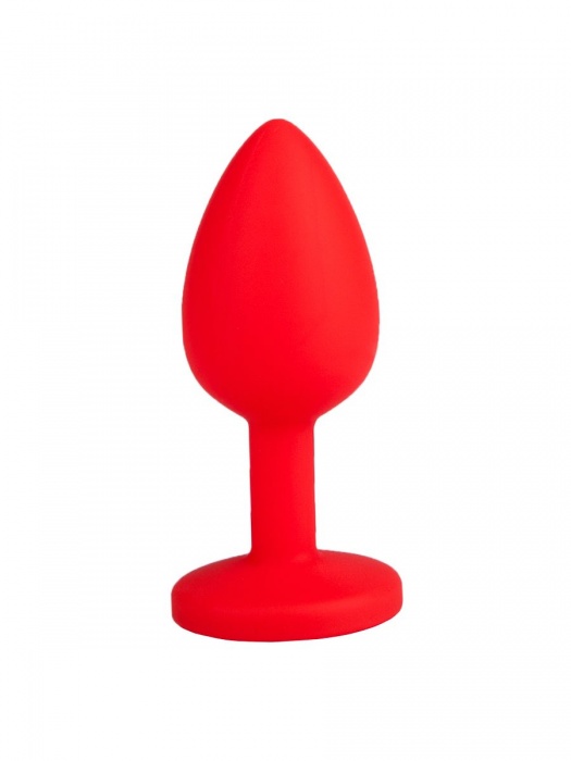 Красная анальная втулка с малиновым кристаллом - 7,3 см. - Джага-Джага - купить с доставкой в Санкт-Петербурге