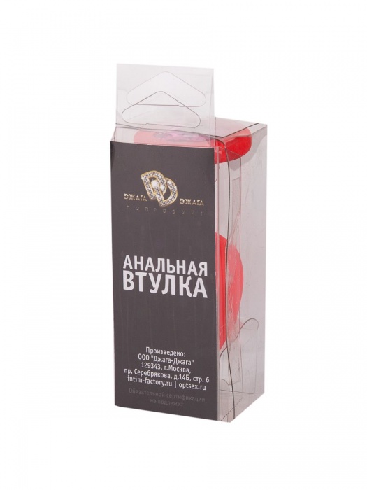 Красная анальная втулка с малиновым кристаллом - 7,3 см. - Джага-Джага - купить с доставкой в Санкт-Петербурге
