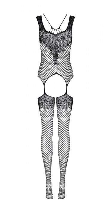 Ажурный комбинезон с красивой зоной декольте и интимным доступом - Obsessive купить с доставкой