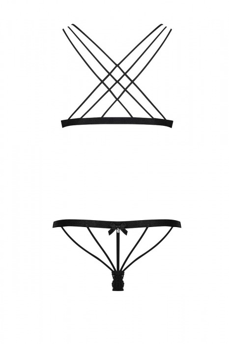 Кружевной комплект белья с цветочным узором - Obsessive купить с доставкой