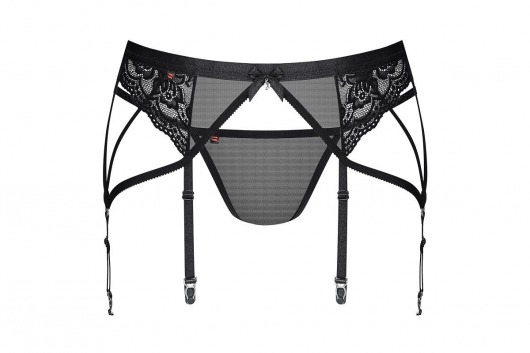 Ажурный пояс для чулок с фигурными пажами - Obsessive купить с доставкой