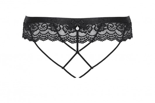 Контактные трусики с широким кружевным поясом - Obsessive купить с доставкой
