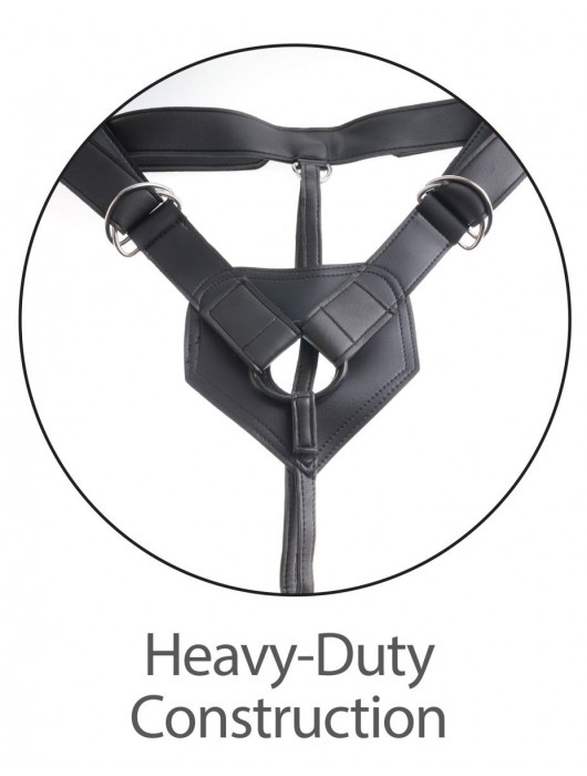 Телесный сдвоенный поясной страпон Strap-On Harness with 7  Two Cocks One Hole - 19,1 см. - Pipedream - купить с доставкой в Санкт-Петербурге