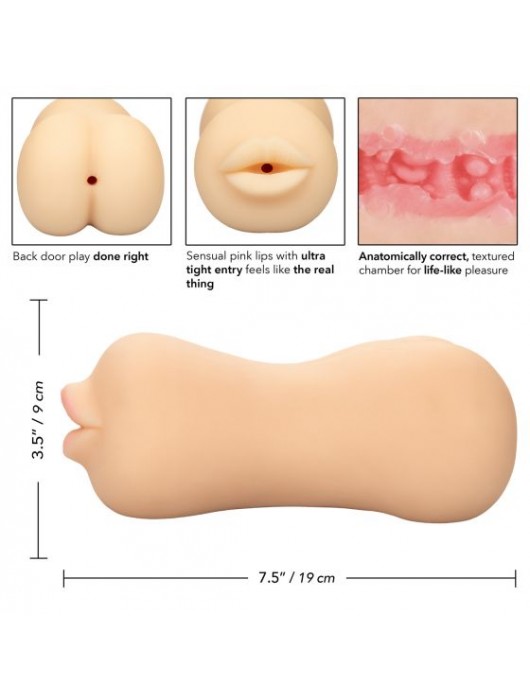 Двусторонний мастурбатор Stroke It Mouth/Ass - California Exotic Novelties - в Санкт-Петербурге купить с доставкой