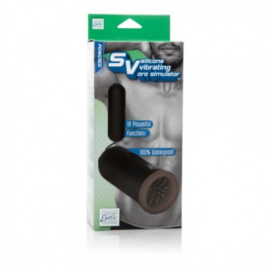 Черный мастурбатор Silicone Vibrating Oro Simulator - California Exotic Novelties - в Санкт-Петербурге купить с доставкой