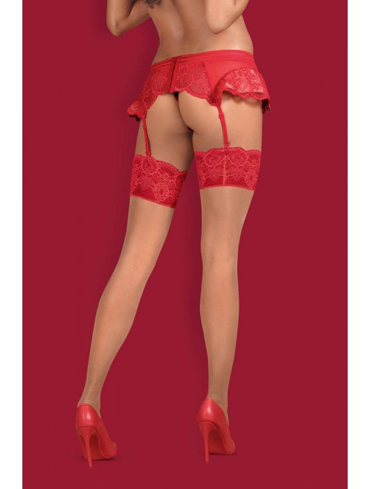 Роскошные чулки с кружевной резинкой без силикона - Obsessive купить с доставкой