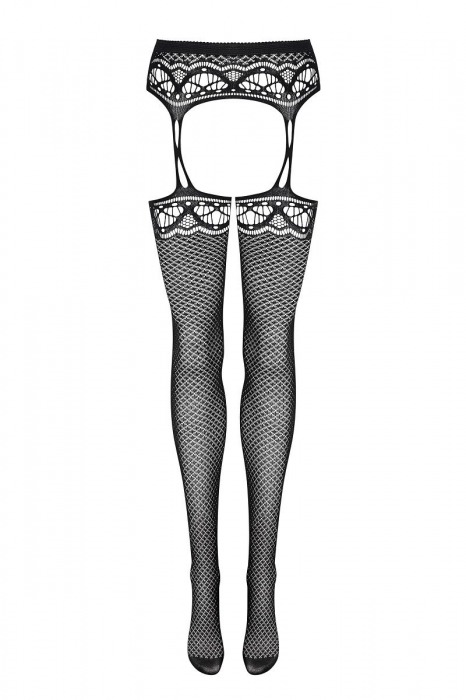Эффектные чулки на поясе с ромбовидным узором - Obsessive купить с доставкой