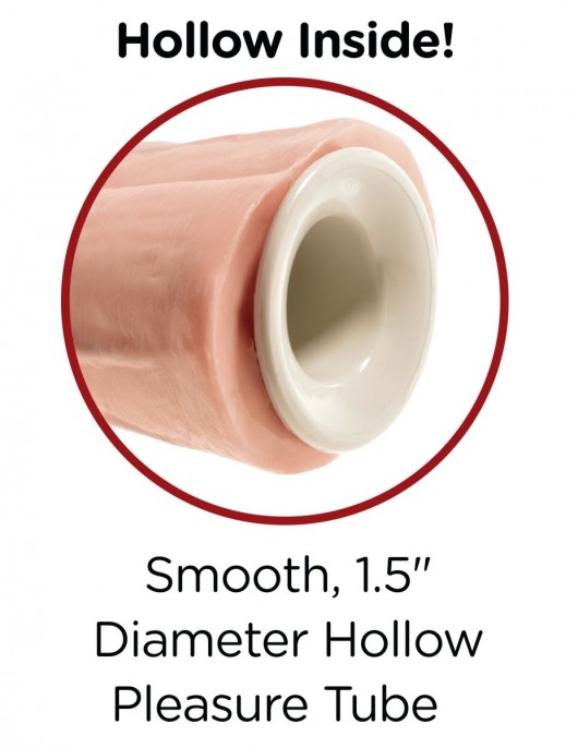 Страпон-система с телесной насадкой 11  Two Cocks One Hole Hollow Strap-On Suspender System - 30,5 см. - Pipedream - купить с доставкой в Санкт-Петербурге