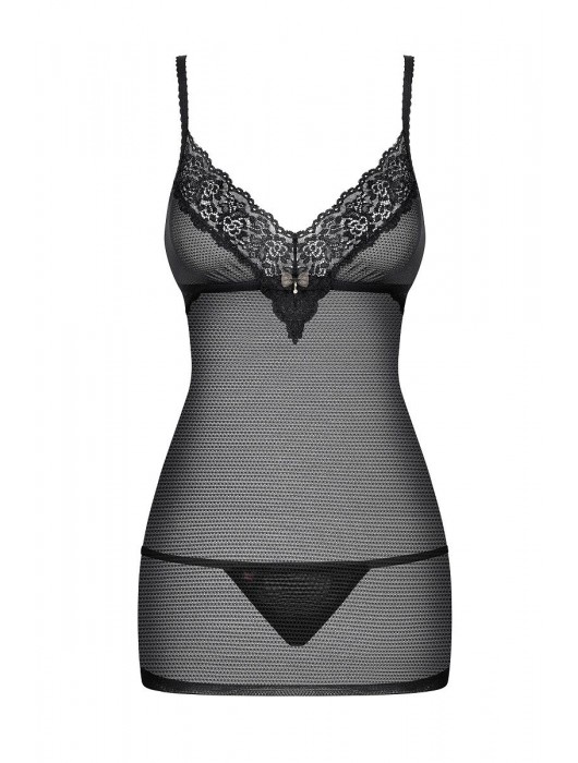 Полупрозрачная кружевная сорочка с регулируемыми бретелями - Obsessive купить с доставкой