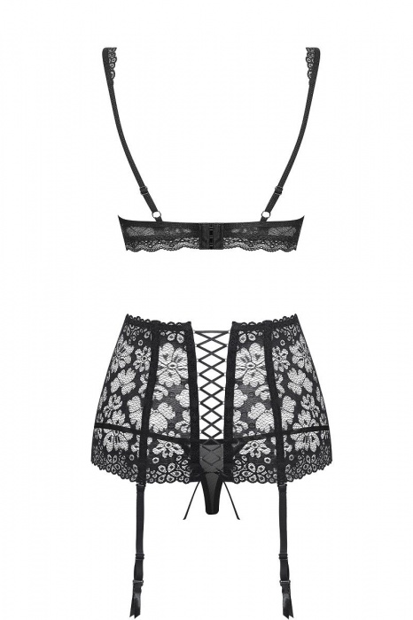 Чарующий кружевной комплект с высоким поясом для чулок - Obsessive купить с доставкой