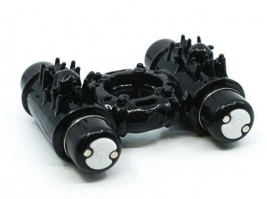 Черное эрекционное виброкольцо DOUBLE ACTION COCKRING - NU Sensuelle - в Санкт-Петербурге купить с доставкой