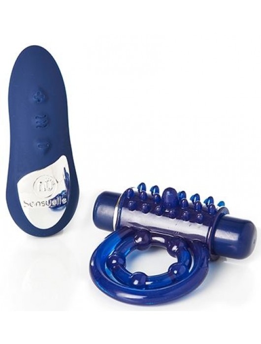 Синее эрекционное виброкольцо REMOTE BULLET COCKRING - NU Sensuelle - в Санкт-Петербурге купить с доставкой