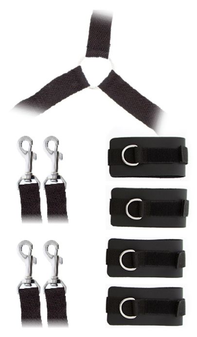 Комплект наручников и поножей LUXURIOUS BED RESTRAINT CUFF SET - Blush Novelties - купить с доставкой в Санкт-Петербурге