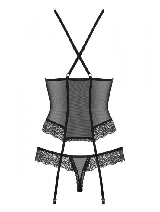 Волнующий полупрозрачный корсаж с кружевом (большой размер) - Obsessive купить с доставкой