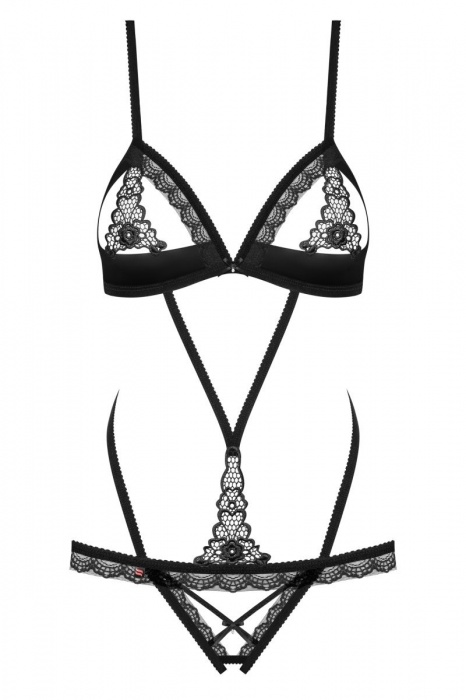 Эротичное боди со вставкой из кружева - Obsessive купить с доставкой