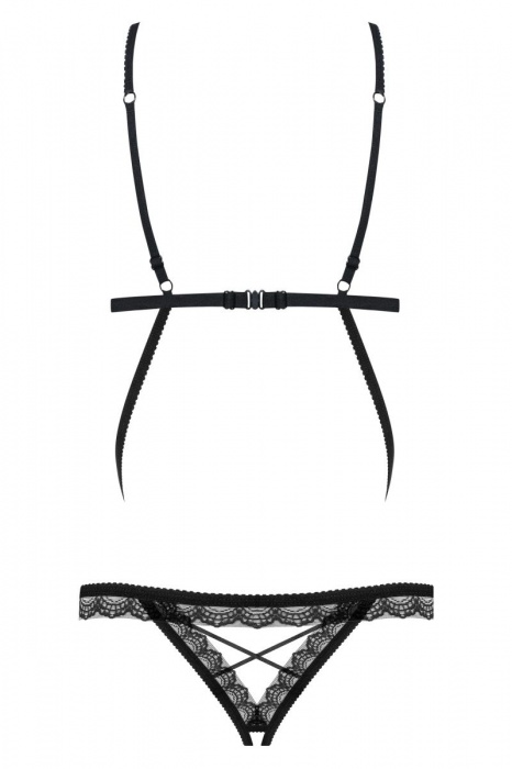 Эротичное боди со вставкой из кружева - Obsessive купить с доставкой