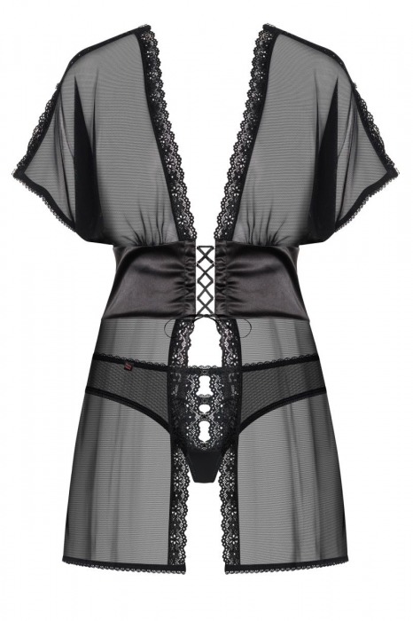 Прозрачная сорочка на шнуровке - Obsessive купить с доставкой