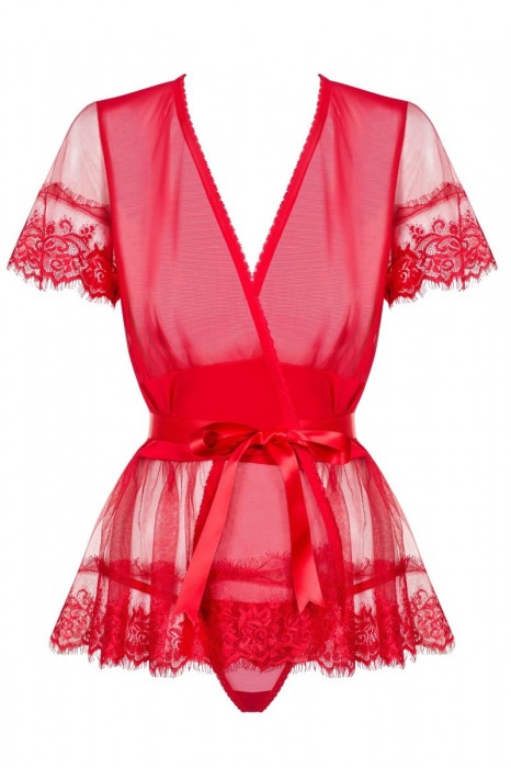 Востихительный пеньюар с атласными лентами - Obsessive купить с доставкой