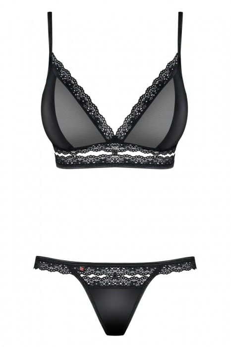 Кружевной комплект белья с атласными вставками - Obsessive купить с доставкой