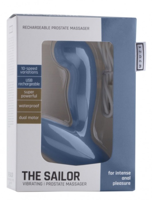Синий массажер простаты Sailor - 13 см. - Shots Media BV - в Санкт-Петербурге купить с доставкой