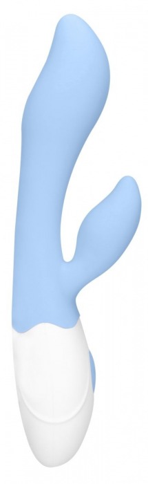 Голубой G-spot вибратор Sunset со стимулятором клитора - 20 см. - Shots Media BV
