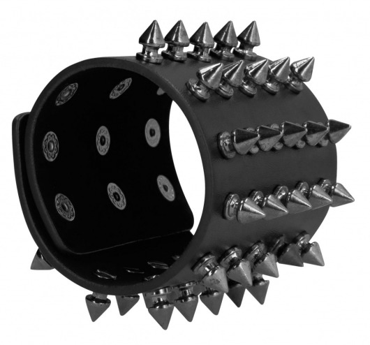 Черный браслет с острыми шипами - Shots Media BV купить с доставкой