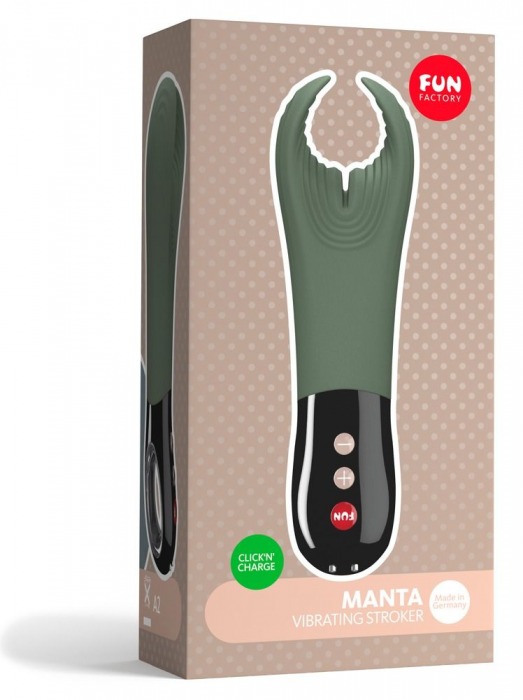 Фаллостимулятор Manta цвета хаки с вибрацией - Fun Factory - в Санкт-Петербурге купить с доставкой
