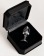 Маленькая серебристая анальная втулка с чёрным кристаллом - 6 см. - ToyFa - купить с доставкой в Санкт-Петербурге