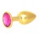 Золотистая анальная пробка с малиновым кристаллом - 7 см. - Главсексмаг - купить с доставкой в Санкт-Петербурге Золотистая анальная пробка с малиновым кристаллом - 7 см. - Главсексмаг - купить с доставкой в Санкт-Петербурге