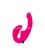Ярко-розовый анатомический страпон с вибрацией - Главсексмаг - купить с доставкой в Санкт-Петербурге