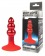 Красная анальная пробка-елочка с круглым ограничителем - 9 см. - Bior toys