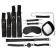Черный текстильный набор БДСМ: наручники, оковы, ошейник с поводком, кляп, маска, плеть - Bior toys - купить с доставкой в Санкт-Петербурге