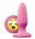 Розовая силиконовая пробка среднего размера Emoji WTF - 10,2 см. - NS Novelties - купить с доставкой в Санкт-Петербурге