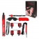 Оригинальный красно-черный набор БДСМ: маска, кляп, верёвка, плётка, ошейник, наручники, оковы - Bior toys - купить с доставкой в Санкт-Петербурге
