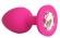 Ярко-розовая анальная пробка с прозрачным кристаллом - 9,5 см. - Bior toys - купить с доставкой в Санкт-Петербурге