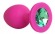 Ярко-розовая анальная пробка с зеленым кристаллом - 9,5 см. - Bior toys - купить с доставкой в Санкт-Петербурге