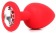 Красная анальная пробка с прозрачным кристаллом - 9,5 см. - Bior toys - купить с доставкой в Санкт-Петербурге
