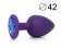 Фиолетовая анальная пробка с синим кристаллом - 9,5 см. - Bior toys - купить с доставкой в Санкт-Петербурге