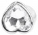 Серебристая анальная пробка с прозрачным кристаллом в форме сердца - 8,2 см. - Shots Media BV - купить с доставкой в Санкт-Петербурге