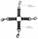 Черный крестообразный фиксатор 4-way Leather Hogtie Cross Hogtie - Shots Media BV - купить с доставкой в Санкт-Петербурге