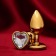 Золотистая анальная пробка с прозрачным кристаллом в форме сердца - Сима-Ленд - купить с доставкой в Санкт-Петербурге