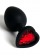 Черная анальная силиконовая пробка с красным стразом-сердцем - 7,5 см. - 4sexdreaM - купить с доставкой в Санкт-Петербурге