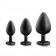 Набор из 3 черных анальных пробок с радужным кристаллом Bling Plugs Training Kit - Blush Novelties