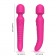Ярко-розовый двусторонний wand-вибромассажер с рифленой ручкой - 22,5 см. - Silicone Toys купить в Санкт-Петербурге с доставкой в Orgasmix.ru Ярко-розовый двусторонний wand-вибромассажер с рифленой ручкой - 22,5 см. - Silicone Toys