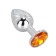 Мини-плаг из стали с оранжевым кристаллом Juicy Orange - 6,5 см. - Erotic Fantasy - купить с доставкой в Санкт-Петербурге
