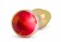 Золотистая анальная пробка-ёлочка с красным кристаллом - 11,5 см. - Shots Media BV - купить с доставкой в Санкт-Петербурге